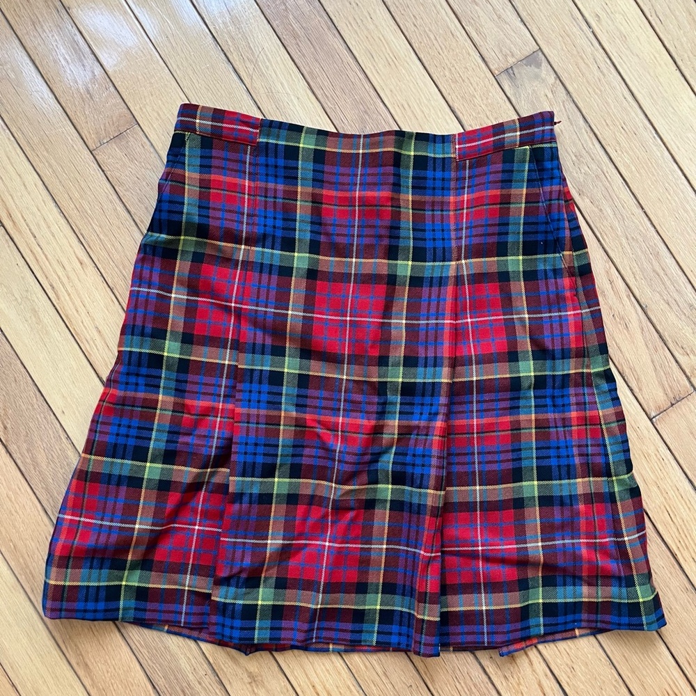 Brooks Brothers Red Fleece Plaid Mini Skirt